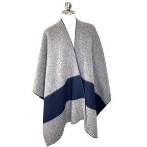 Woolrich Wool & Polyester Poncho With Color Block Design Made In Italy  73e